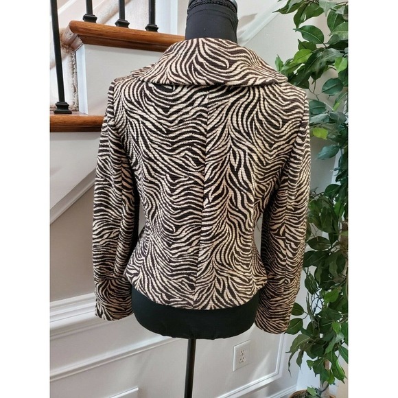 Chaus Womens Brown Rayon & Nylon Long Sleeve Button Collared Casual Coat - Picture 6 of 11